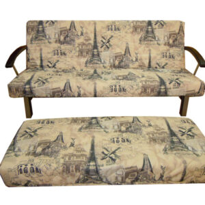 Диван на металлическом каркасе Альфа с пуфиком